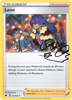 Leon #134/159 Holo Rare (Reverse Holofoil) / Crown Zenith