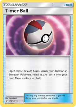 Timer Ball #134/149 Uncommon (Reverse Holofoil) / Sun & Moon