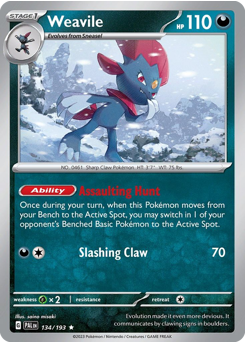 Weavile #134/193 Rare (Holofoil) / Paldea Evolved