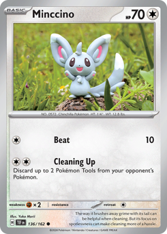 Minccino #136/162 Common (Reverse Holofoil) / Temporal Forces