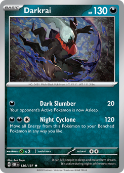 Darkrai #136/197 Rare (Holofoil) / Obsidian Flames
