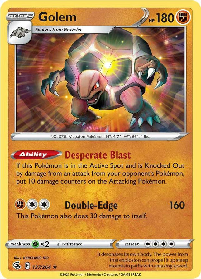 Golem #137/264 Rare (Reverse Holofoil) / Fusion Strike