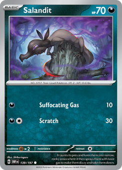 Salandit #139/197 Common (Reverse Holofoil) / Obsidian Flames