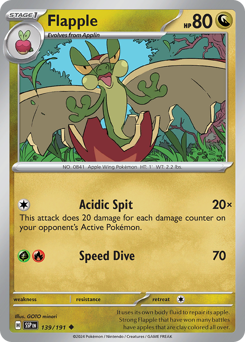 Flapple #139/191 Uncommon (Reverse Holofoil) / Surging Sparks