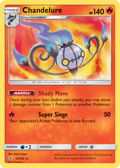 Chandelure #013/145 Holo Rare (Holofoil) / Guardians Rising
