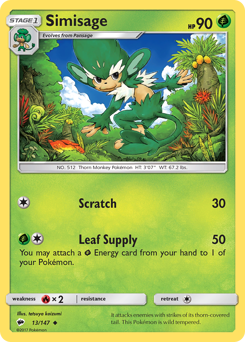 Simisage #013/147 Uncommon (Reverse Holofoil) / Burning Shadows