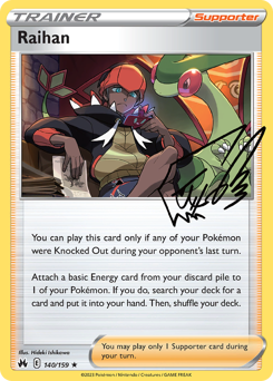 Raihan #140/159 Holo Rare (Reverse Holofoil) / Crown Zenith