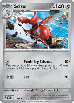 Scizor #141/197 Rare (Reverse Holofoil) / Obsidian Flames