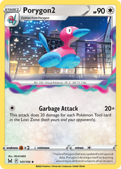 Porygon2 #141/196 Uncommon (Reverse Holofoil) / Lost Origin