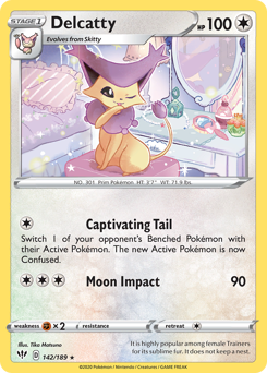 Delcatty #142/189 Rare (Reverse Holofoil) / Darkness Ablaze
