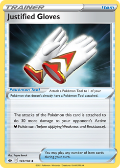 Justified Gloves #143/198 Uncommon (Reverse Holofol) / Chilling Reign