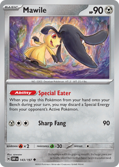 Mawile #143/197 Uncommon (Reverse Holofoil) / Obsidian Flames