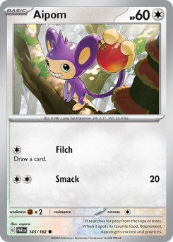 Aipom #145/182 Common (Reverse Holofoil) / Paradox Rift