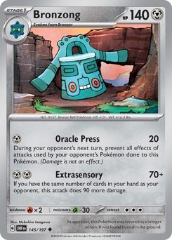 Bronzong #145/197 Uncommon (Reverse Holofoil) / Obsidian Flames