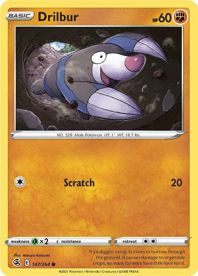 Drilbur #147/264 Common (Reverse Holofoil) / Fusion Strike