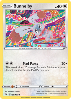 Bunnelby #150/189 Common (Reverse Holofoil) / Darkness Ablaze