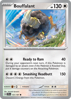 Bouffalant #151/191 Common (Reverse Holofoil) / Surging Sparks