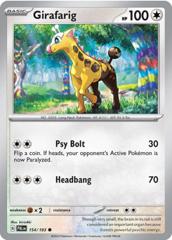 Girafarig #154/193 Common (Reverse Holofoil) / Paldea Evolved