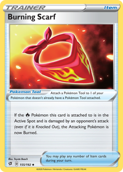 Burning Scarf #155/192 Uncommon (Reverse Holofoil) / Rebel Clash