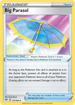 Big Parasol #157/189 Uncommon (Reverse Holofoil) / Darkness Ablaze