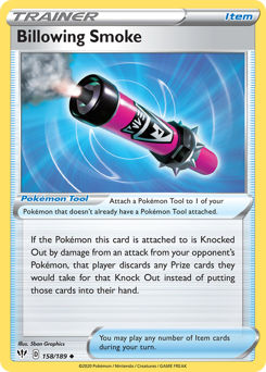Billowing Smoke #158/189 Uncommon (Reverse Holofoil) / Darkness Ablaze