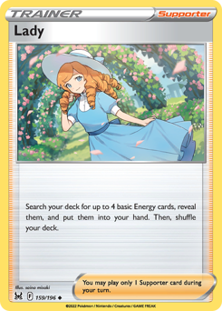 Lady #159/196 Uncommon (Reverse Holofoil) / Lost Origin