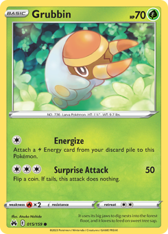 Grubbin #015/159 Common (Reverse Holofoil) / Crown Zenith