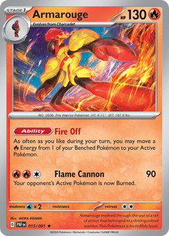 Armarouge #15/91 Rare (Holofoil) / Paldean Fates
