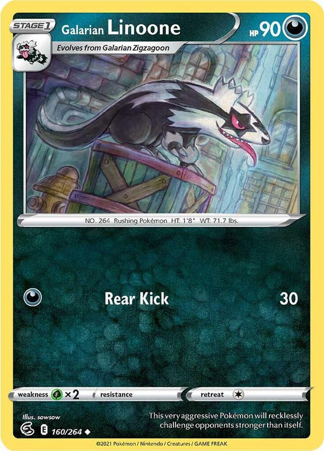 Galarian Linoone #160/264 Uncommon (Reverse Holofoil) / Fusion Strike