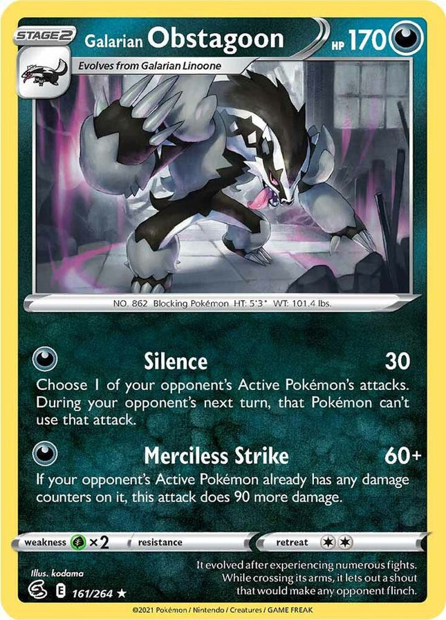 Galarian Obstagoon #210/264 Holo Rare (Holofoil) / Fusion Strike