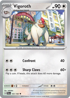Vigoroth #161/193 Uncommon (Holofoil) / Paldea Evolved