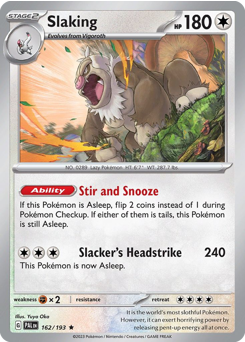 Slaking #162/193 Rare (Reverse Holofoil) / Paldea Evolved