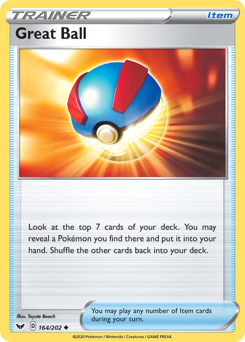 Great Ball #164/202 Uncommon / Sword & Shield