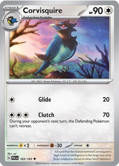 Corvisquire #165/193 Uncommon (Reverse Holofoil) / Paldea Evolved