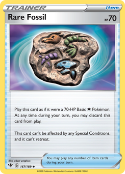 Rare Fossil #167/189 Uncommon (Reverse Holofoil) / Darkness Ablaze