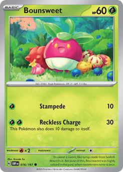 Bounsweet #016/197 Common (Reverse Holofoil) / Obsidian Flames