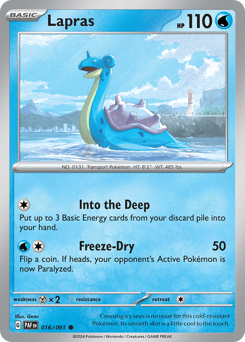 Lapras #16/91 Common (Reverse Holofoil) / Paldean Fates