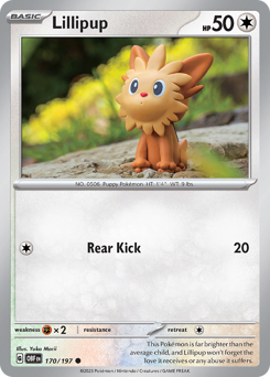 Lillipup #170/197 Common (Reverse Holofoil) / Obsidian Flames