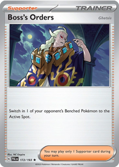 Boss’s Orders (Ghetsis) #172/193 Rare (Holofoil) / Paldea Evolved