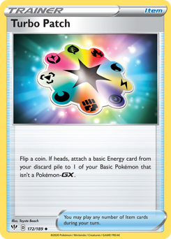 Turbo Patch #172/189 Uncommon (Reverse Holofoil) / Darkness Ablaze