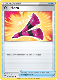 Yell Horn #173/189 Uncommon (Reverse Holofoil) / Darkness Ablaze