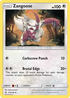Zangoose #173/236 Uncommon / Cosmic Eclipse