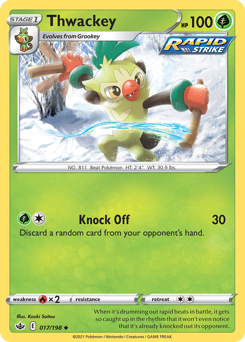Thwackey #017/198 Uncommon (Reverse Holofoil) / Chilling Reign