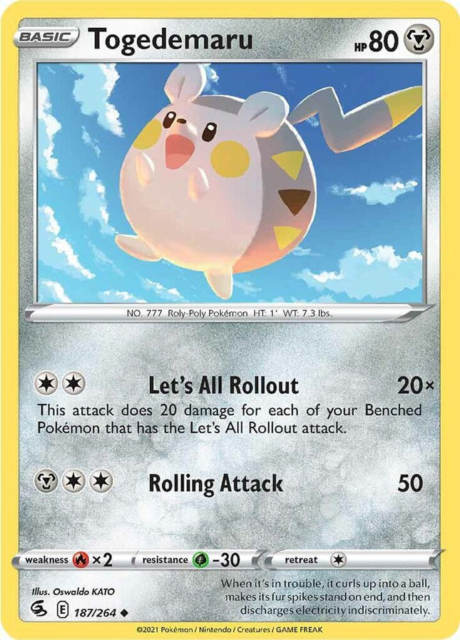 Togedemaru #187/264 Uncommon (Reverse Holofoil) / Fusion Strike