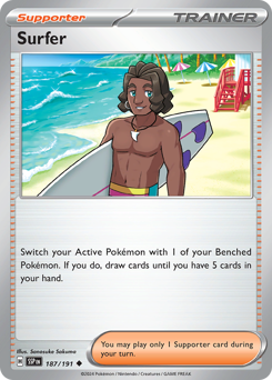 Surfer #187/191 Uncommon (Reverse Holofoil) / Surging Sparks