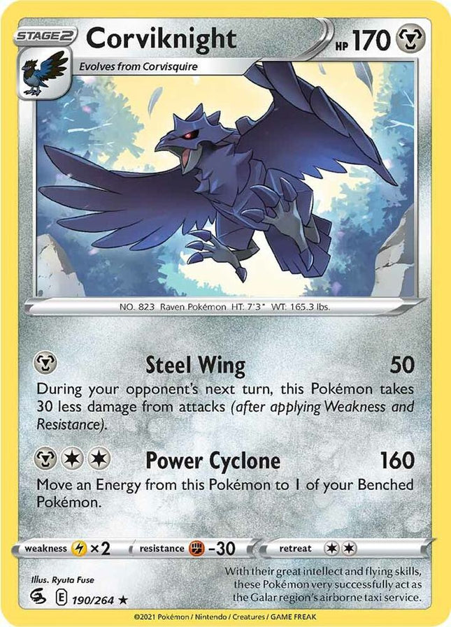 Corviknight #190/264 Rare (Reverse Holofoil) / Fusion Strike