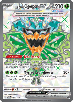 Teal Mask Ogerpon EX #190/167 Ultra Rare (Holofoil) / Twilight Masquerade