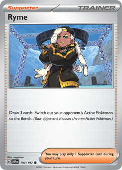 Ryme #194/197 Common (Reverse Holofoil) / Obsidian Flames