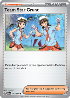 Team Star Grunt #195/197 Uncommon (Reverse Holofoil) / Obsidian Flames