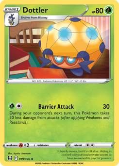 Dottler #019/196 Uncommon (Reverse Holofoil) / Lost Origin